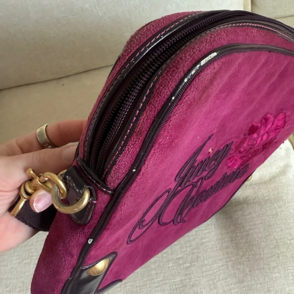 Juicy Couture Fuchsia Laptop Bag with Brown Accents